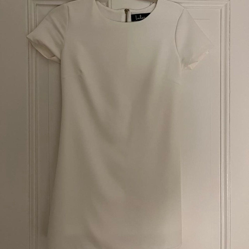 Lulu's Cream Short Sleeve Dress